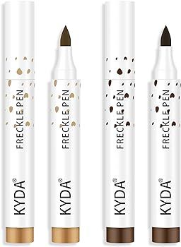 KYDA 2 Colors Freckle Pen,Natural Lifelike Freckle Makeup Pen Magic Freckle Color,Waterproof Long... | Amazon (US)