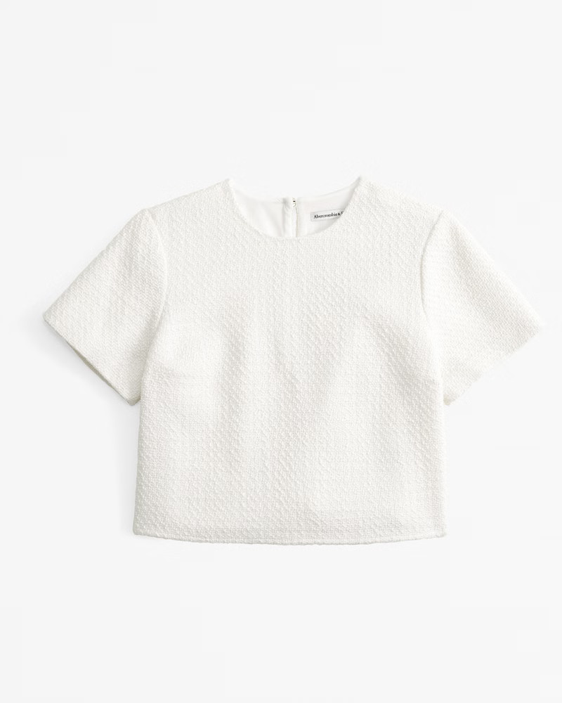 Tweed Woven Tee | Abercrombie & Fitch (US)
