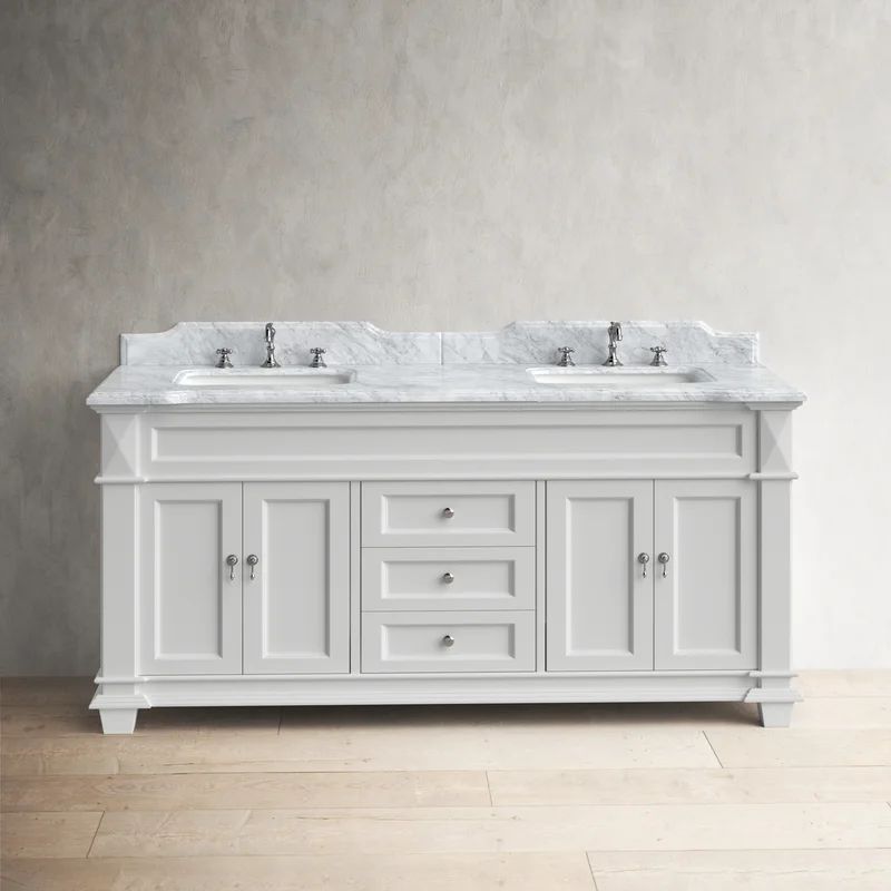 Ensa 72'' Double Bathroom Vanity with Quartz Top | Wayfair North America