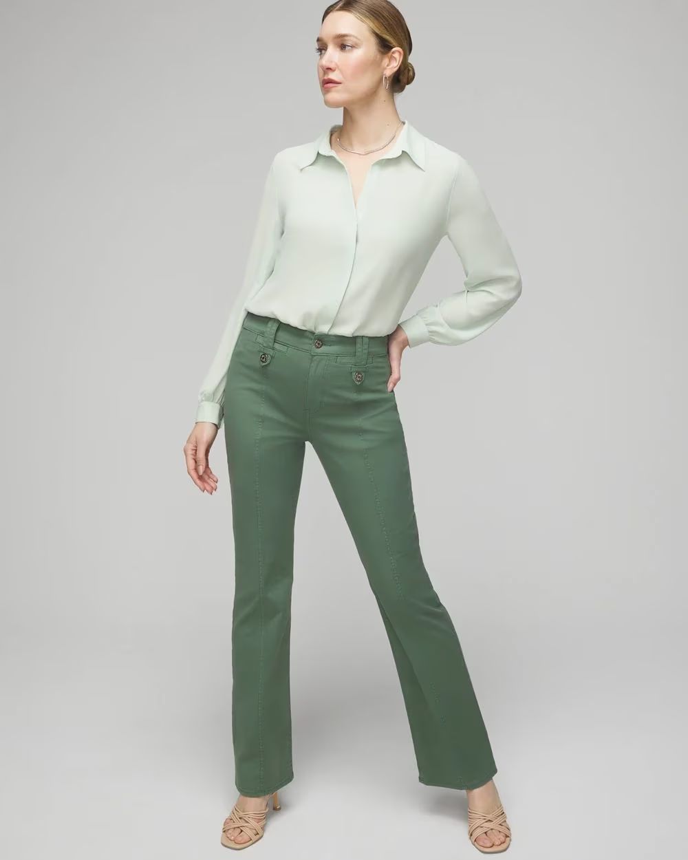 High-Rise Pret Front Seamed Bootcut Pants | White House Black Market