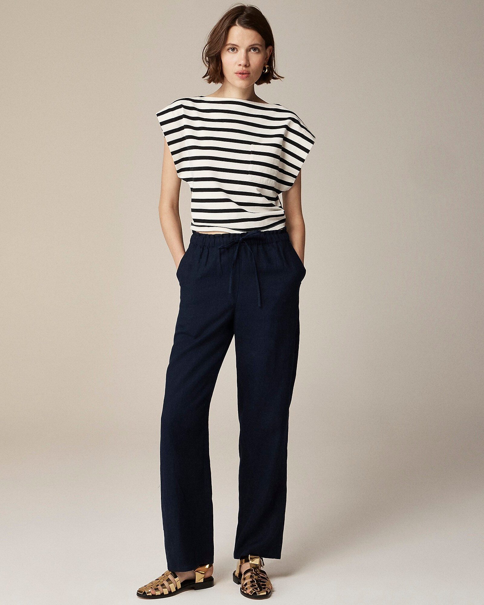 Soleil pant in linen | J. Crew US