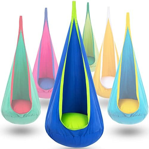 Y- STOP Kids Pod Swing Seat, Hanging Hammock Chair Swing with Inflatable Pillow, Sensory Swing Ch... | Amazon (US)