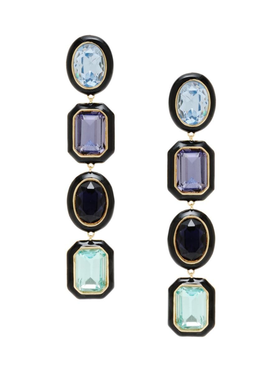 Shop Mignonne Gavigan Francesca Lux 14K-Gold-Plated, Glass Crystal &amp; Enamel Drop Earrings | S... | Saks Fifth Avenue