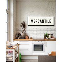 Mercantile Sign, Personalized Kitchen Art, Farmhouse Decor, Large Canvas Vintage Home Subway Adverti | Etsy (US)