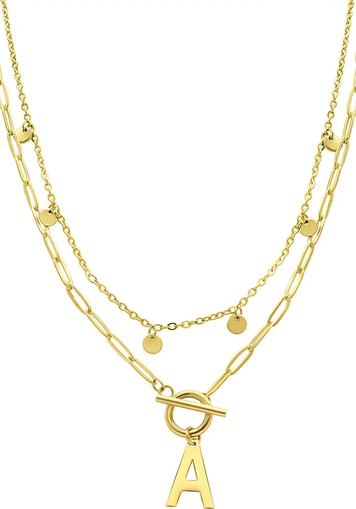 Initial Pendant Layered Chain Necklace | Nordstrom Rack