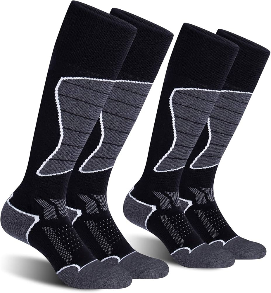 2/3 Pack Men's Ski Socks for Skiing, Snowboarding, Winter Performance Socks | Amazon (US)