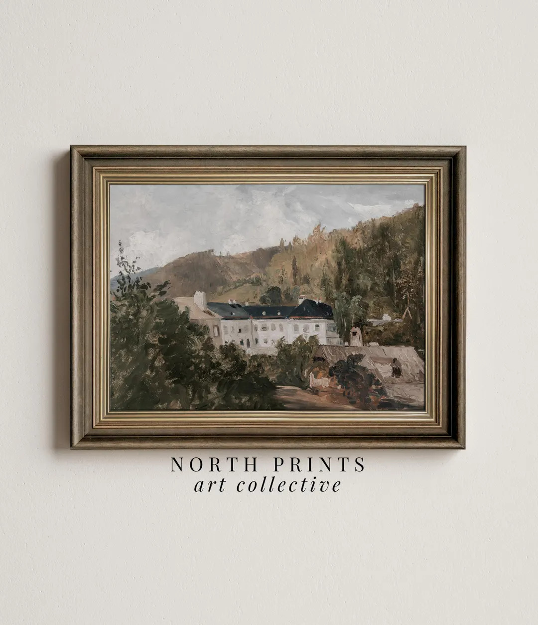 Vintage European Villa Landscape Wall Art | French County Painting | PRINTABLE Digital Download |... | Etsy (US)