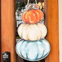 Fall Pumpkin Stack Door Hanger - Thanksgiving, Pretty Halloween, Wholesale, Spice, Cute Decor, Outdoor Art, Classic Design, Usa | Etsy (US)
