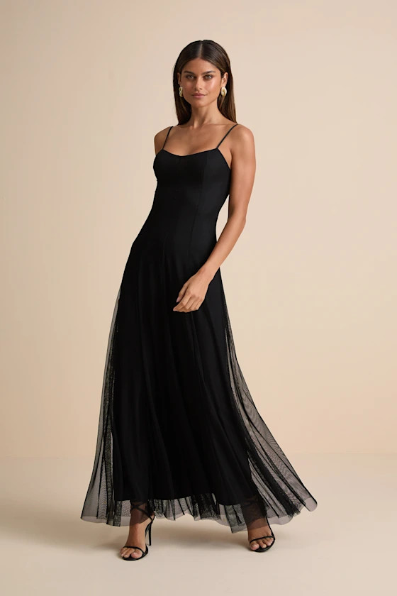 Atori Black Mesh Sleeveless Maxi Dress | Lulus