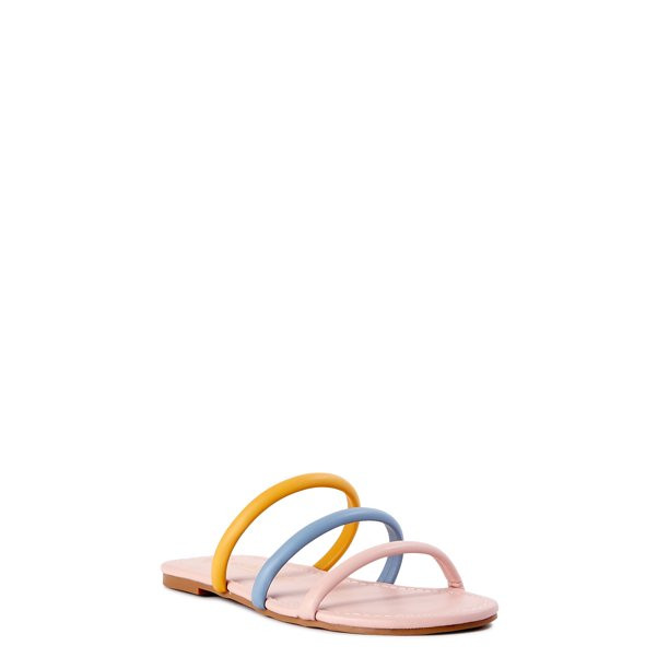 Melrose Ave Women's Faux Leather Three Strap Sandals - Walmart.com | Walmart (US)