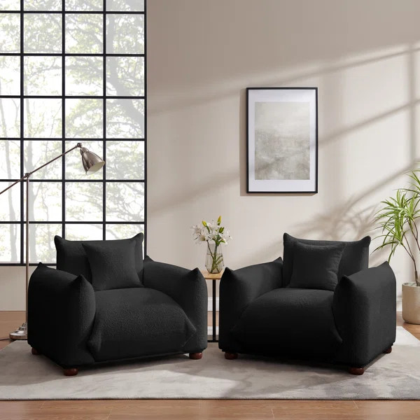 Bryseida 39.8" Wide Wool Upholstered Armchair/Single Sofa | Wayfair North America