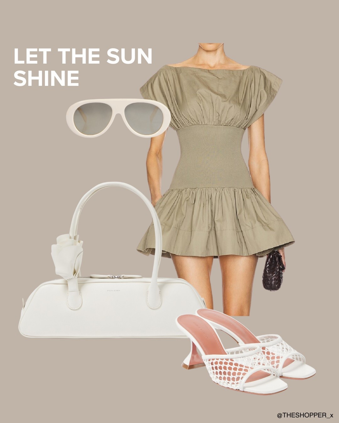 Rib puff skater Dress, aviator sunglasses, leather slim handbag, mule mesh kitten heels

#LTKspring #LTKluxury #LTKsummer