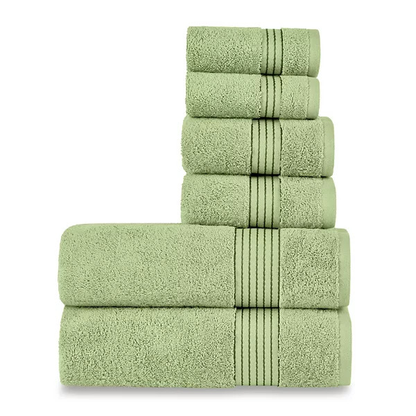 Elegant Comfort 6-Piece Turkish Cotton Three Line Popcorn Towel Set | Kohl's