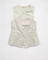 AE Crew Neck Button-Up Vest | Aerie