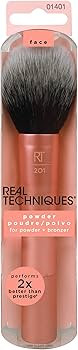 Real Techniques Ultra Plush Powder Makeup Brush, For Setting Powder, Bronzer, & Blush, Sheer, Bui... | Amazon (US)