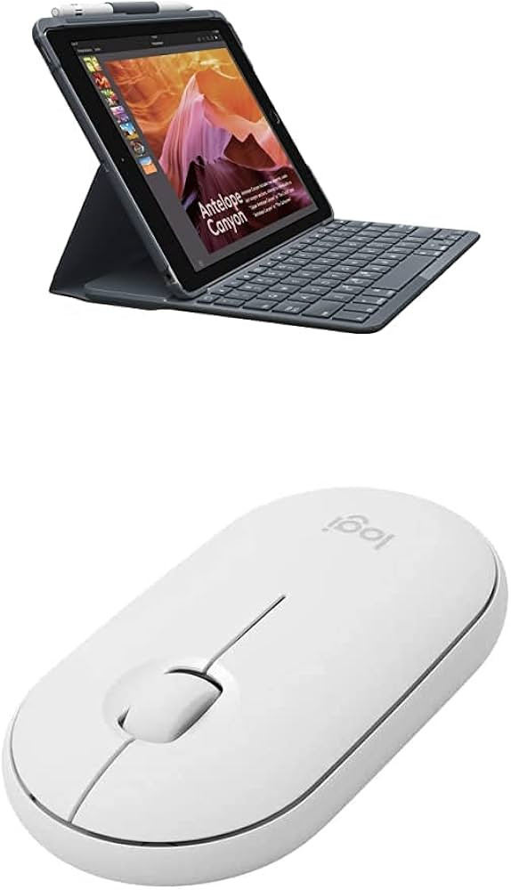 Logitech Folio delgado con teclado Bluetooth integrado para iPad con ratón inalámbrico Bluetoot... | Amazon (US)