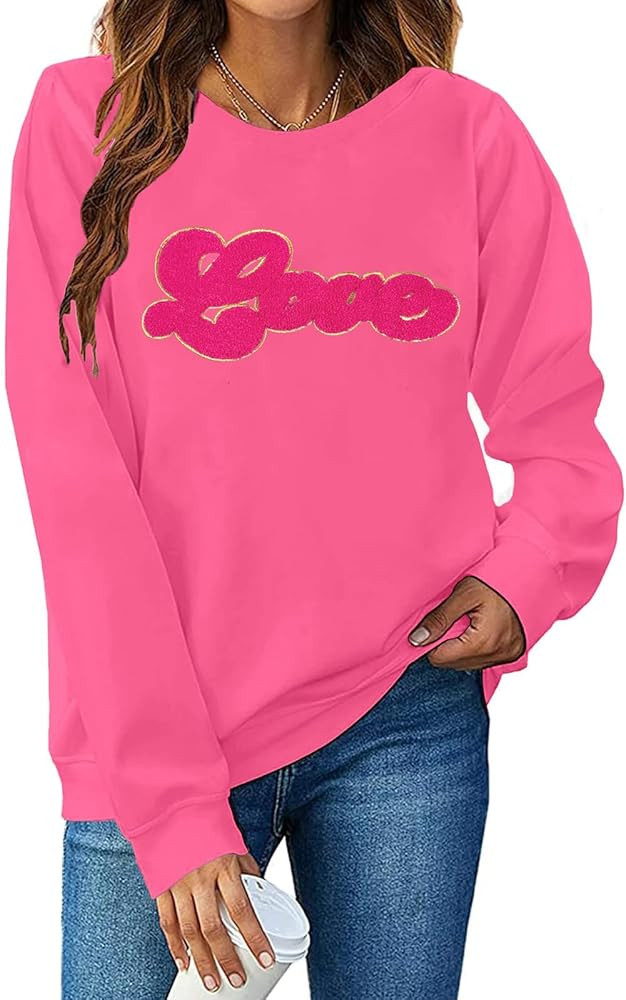 FAYALEQ Valentine's Day Sweatshirt Women: Love Heart Shirt Lover Gift Shirt I Love You More Shirt... | Amazon (US)
