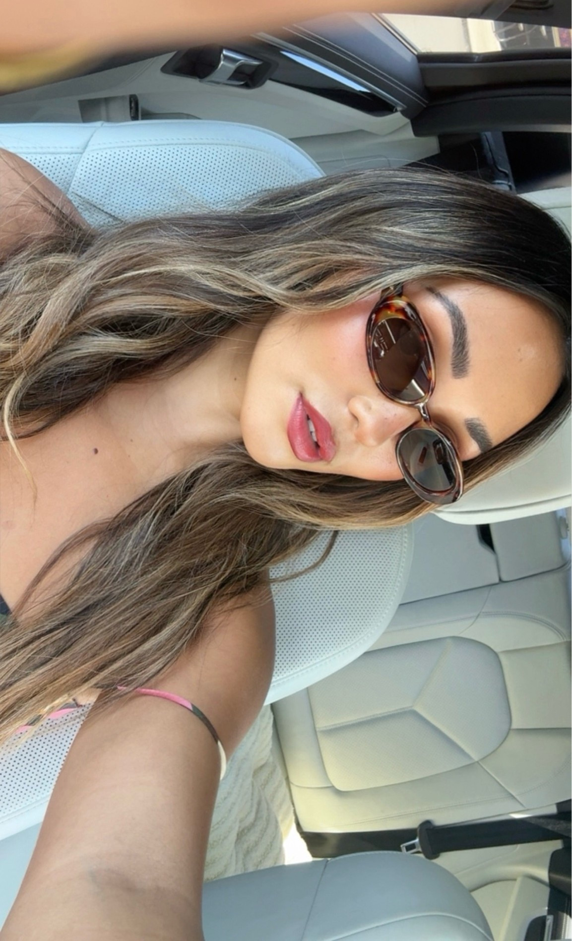 Blush in “spicy marg”; lip stain in “maple”; lipstick in “cafe mocha”