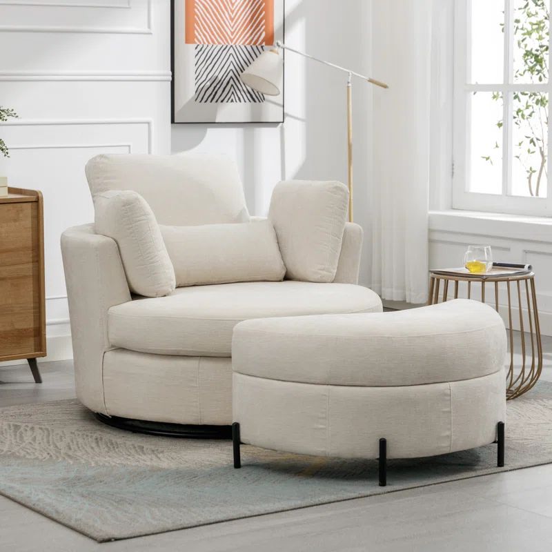 Upholstered Swivel Barrel Chair | Wayfair North America