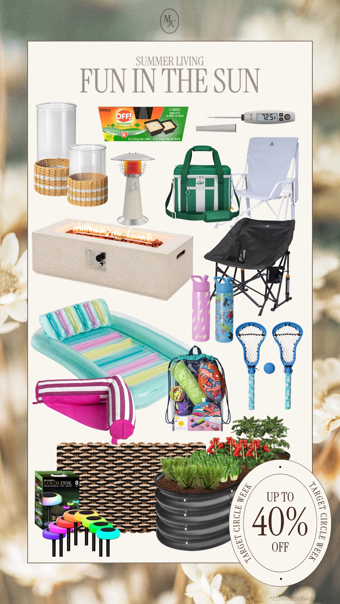 target circle week sale, fun in the sun, pool and beach must haves, camping chairs, fire pit, patio decor, outdoor, gardening, lights, floaties  

 #LTKHome #LTKSaleAlert #LTKSwim