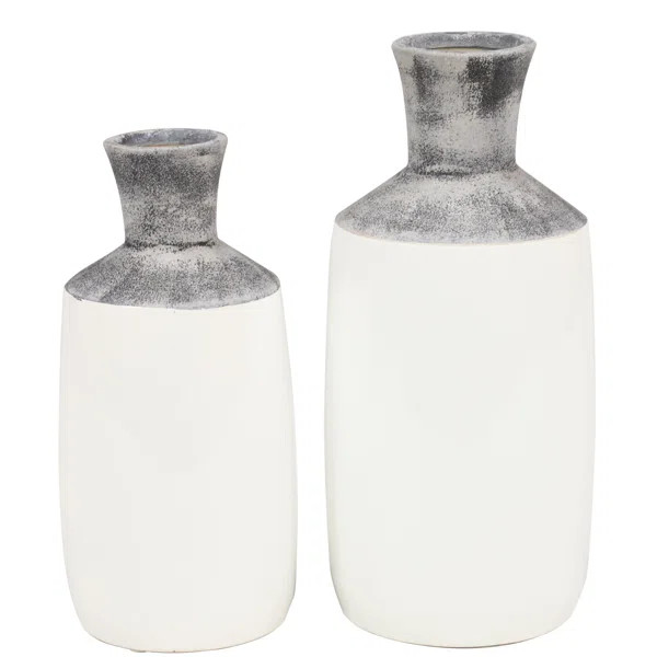 Fairman Textured Matte Ceramic 2 Piece Table Vase Set | Wayfair North America