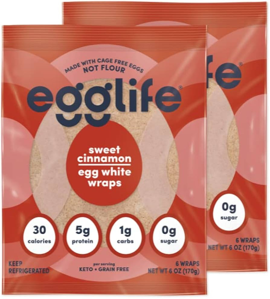 egglife egg white wraps, Sweet Cinnamon, Egg White Wraps, 12 Total Wraps (2-6 Packs) - Gluten Fre... | Amazon (US)