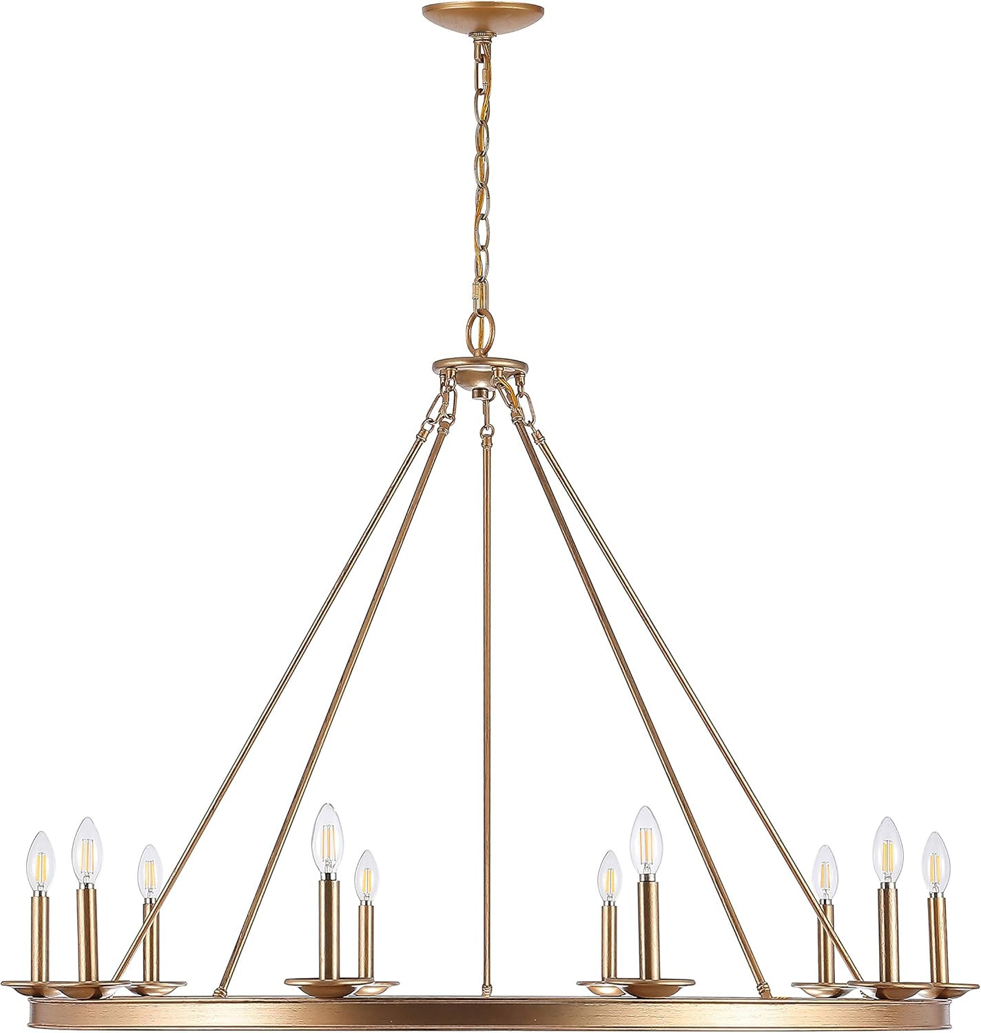 SAFAVIEH CHA4017B Telta Gold 10-Light (LED Bulbs Included) Chandelier, 0 | Amazon (US)