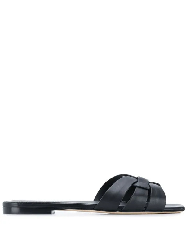 Saint Laurent Tribute Leather Sandals - Farfetch | Farfetch Global