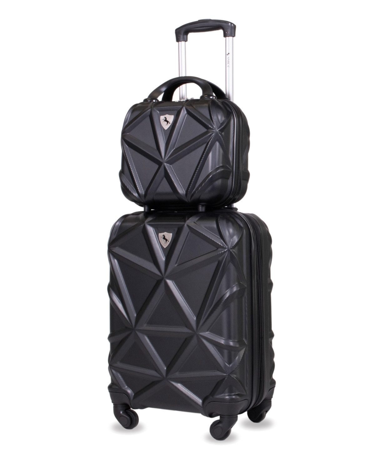 Amka Gem 2-Pc. Carry-On Hardside Cosmetic Luggage Set - Black | Macy's