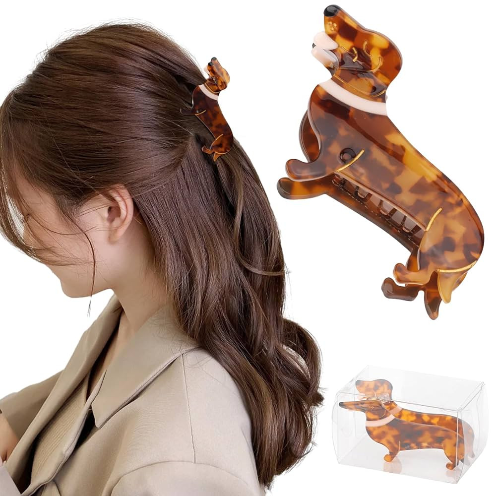 Dachshund Gifts for Women, Acetate Animal Dachshund Dog Hair Clips for Puppy Lovers Gifts, Cute P... | Amazon (US)