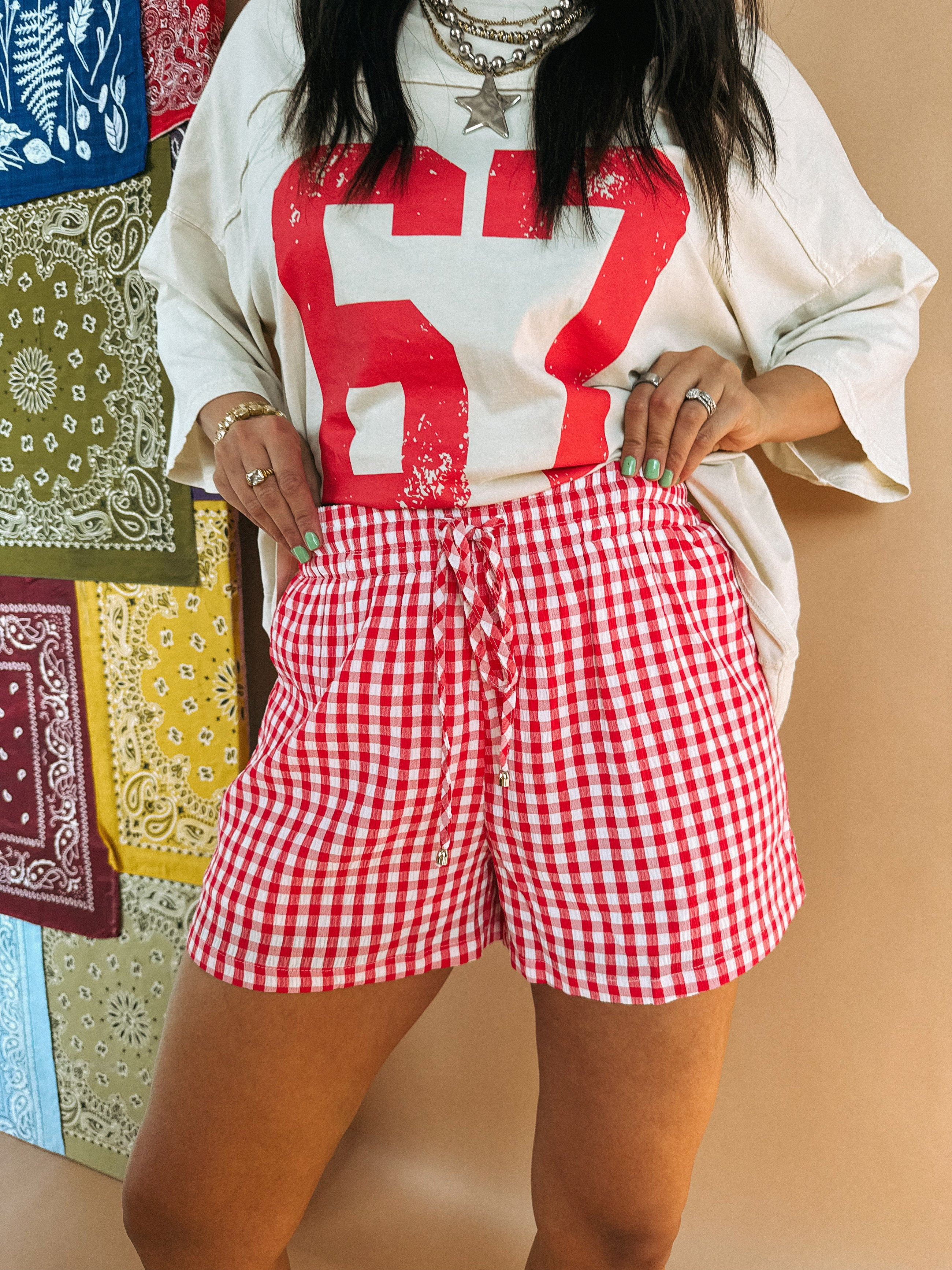 go getter gingham shorts | Etta+East