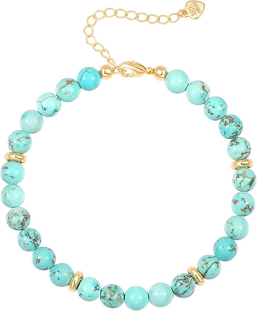 POTESSA Gemstone Round Beads Healing Power Crystal Bracelet Bring Luck And Prosperity Semi-Precio... | Amazon (US)