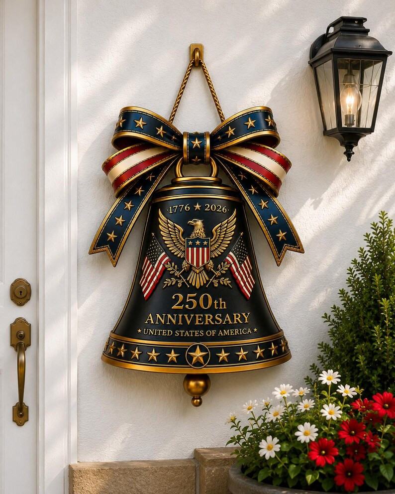 USA 250th Anniversary Liberty Bell Wood Wreath, Patriotic Door Sign (1776-2026) - Etsy | Etsy (Global)