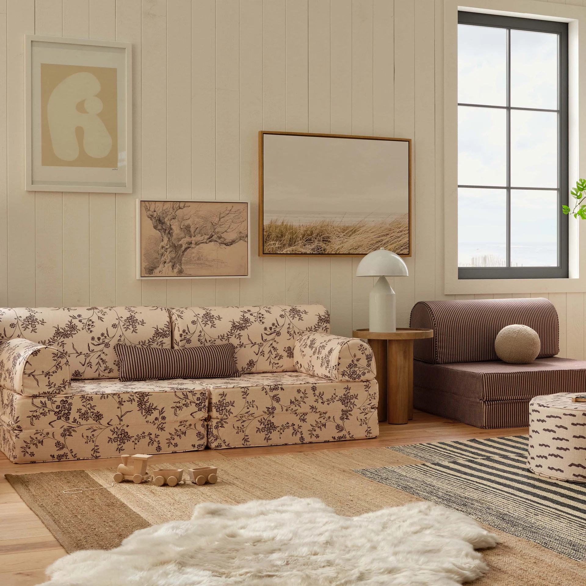 Wheat & Sable Striped Modular Sofa | Frey | House of Noa | House of Noa