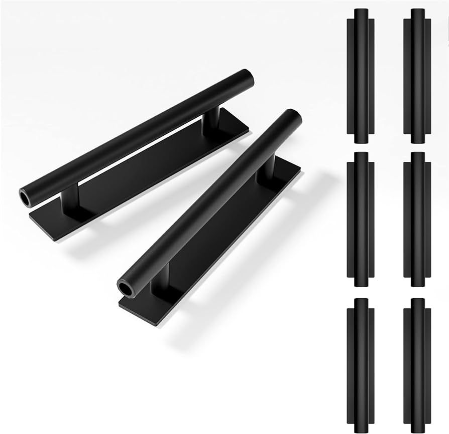 kwa heri 8 Pack Self-Stick Push Pull Helper Black Hidden Cabinet Handle ABS Plastic Door Window W... | Amazon (US)