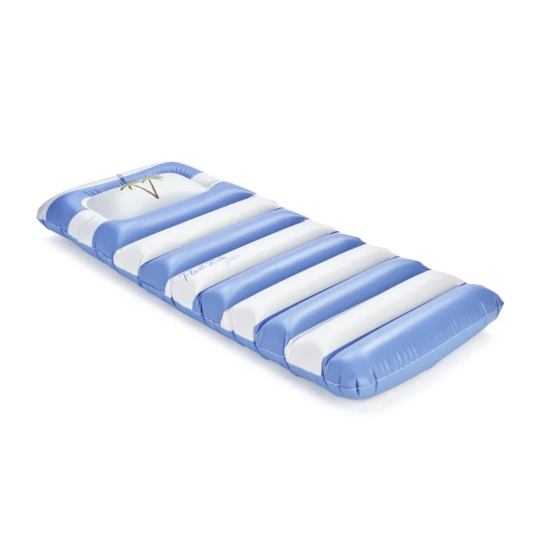 Visit the FUNBOY Store(4.8)|59 Float Life by FUNBOY Blue & White Striped Palm Pool Float Lounger,... | Walmart (US)