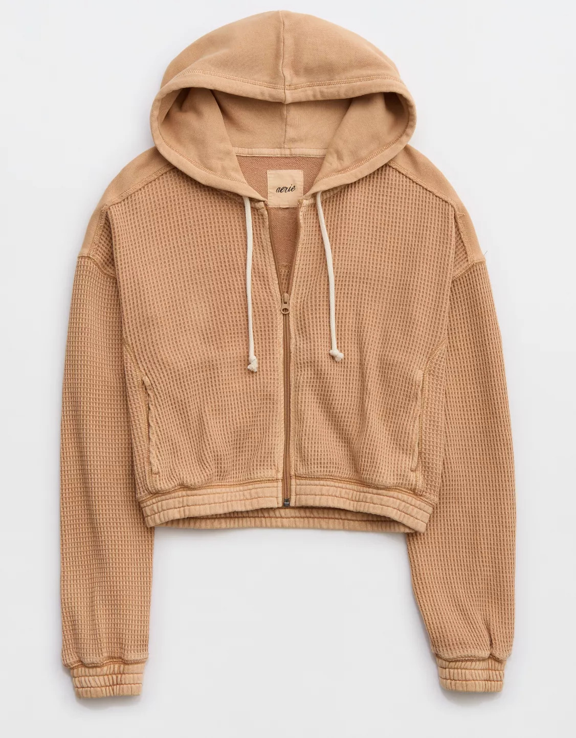 Aerie Cropped Waffle Hoodie | Aerie