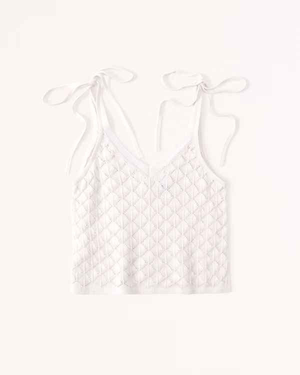 Pointelle Stitch Crochet Tank | Abercrombie & Fitch (US)