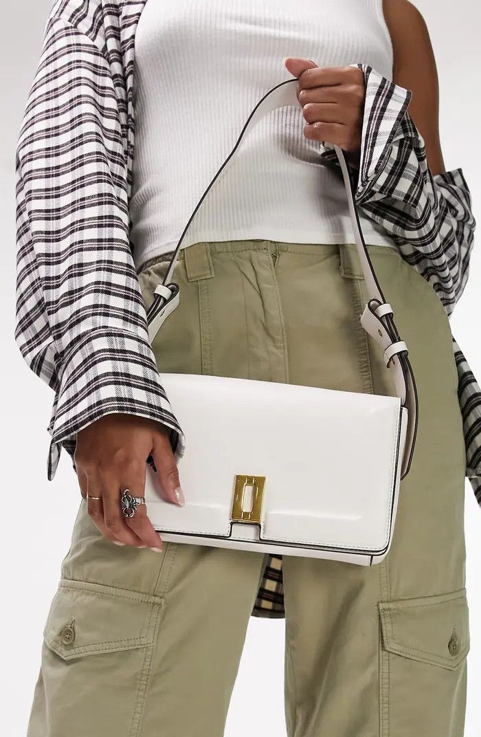 Topshop Sidney Trophy Faux Leather Shoulder Bag | White Bag Bags | Designer Bags | Crossbody Bag | Nordstrom