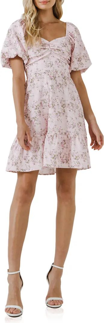 Floral Puff Sleeve Minidress | Nordstrom