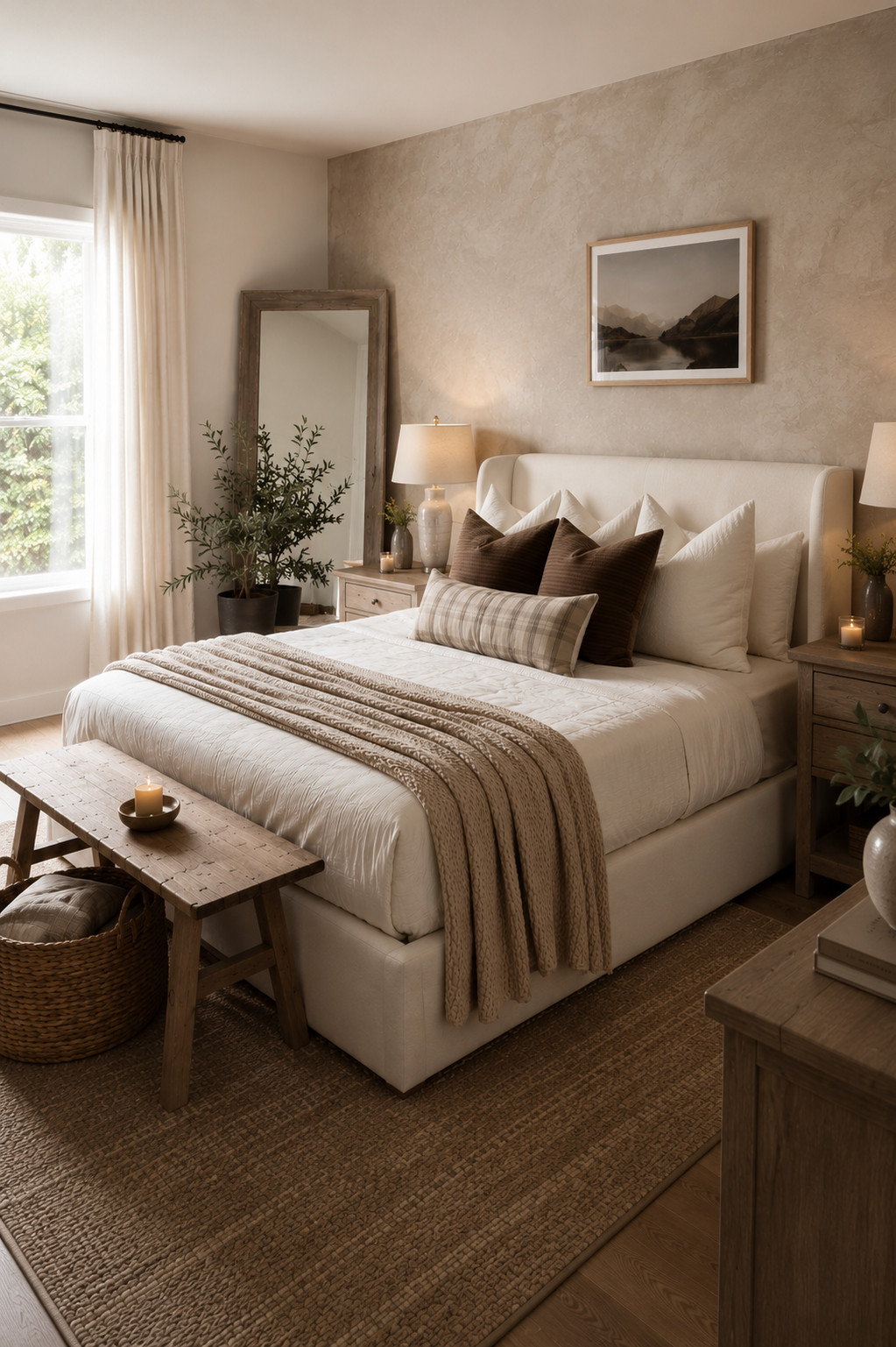 MY DREAM Neutral Modern Bedroom Ideas | Clean Spa-Like Bedroom Oasis Create a calming and elevated space with this neutral modern bedroom design. Soft beige tones, natural wood nightstands, textured artwork, and layered linen bedding create a clean spa-like bedroom oasis that feels relaxing and sophisticated. This minimalist bedroom style focuses on neutral decor, cozy textures, and balanced symmetry to achieve a serene and luxurious atmosphere. Perfect inspiration for anyone looking to design a calm neutral bedroom, minimalist master bedroom, or spa-inspired home decor that feels peaceful and timeless. #mybedroom #neutralbedroom #modernbedroom #bedroomdesign #neutralhomedecor #minimalistbedroom #calmbedroom #bedroominspiration #spalikebedroom #modernhomeinspo #bedroomdecorideas #cozyneutralhome #homedecorideas #luxurybedroom #serenebedroom #neutralinteriors #bedroomstyling #simplehomedecor #cleanmodernhome #moderninteriorstyle #bedroomaesthetic 

 