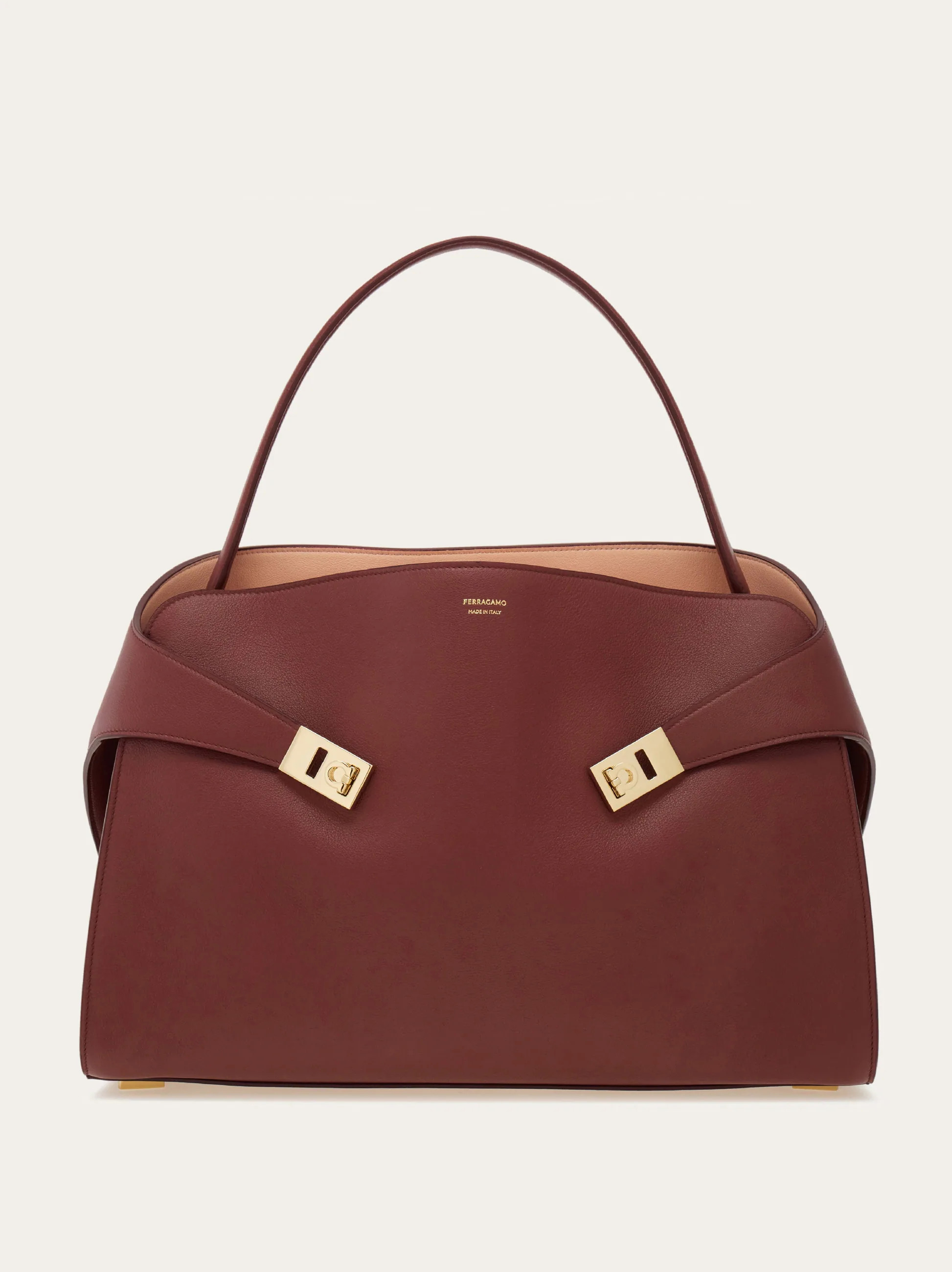 Ferragamo Women Hug soft bicolor shoulder bag (L) Red | Ferragamo