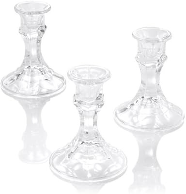 Eastland Clear Taper Candle Holder 4" Set of 12 | Amazon (US)