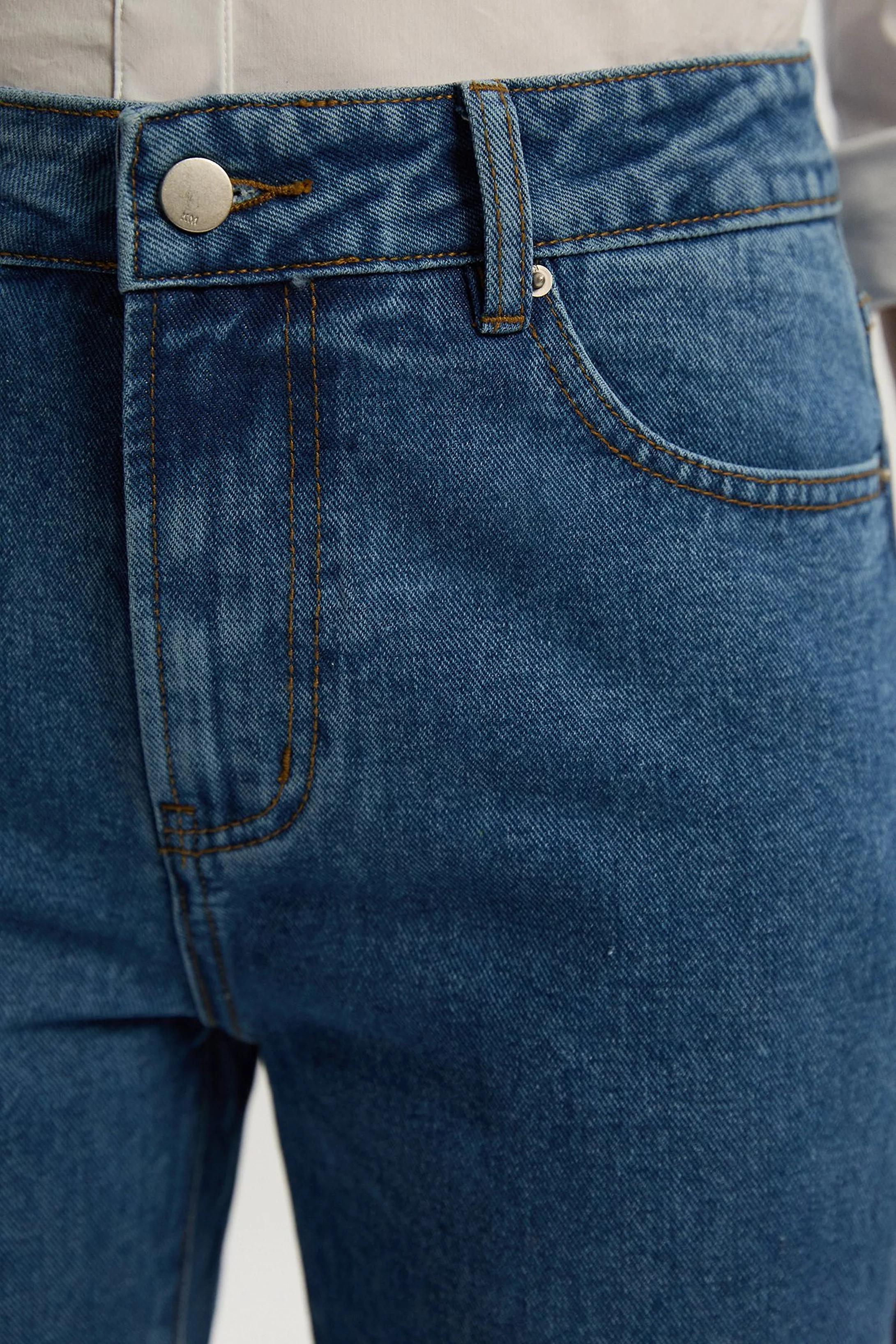 Rigid Denim Mid Rise Straight Leg Jean | Karen Millen UK + IE + DE + NL