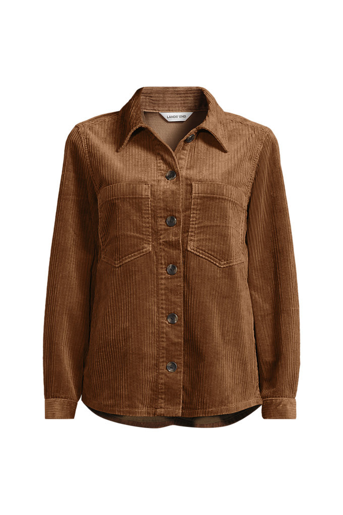 Women's Wide Wale Corduroy Shirt Jacket - Lands' End - Brown - XS | Lands' End (US)