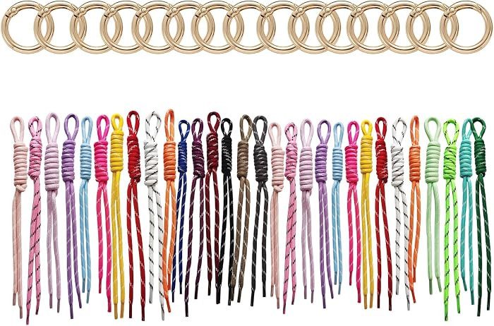 8/10/20/30 Pack Paracord Keychain Bag Charms Colorful Braided Charms for Key Chain Purse Backpack... | Amazon (US)