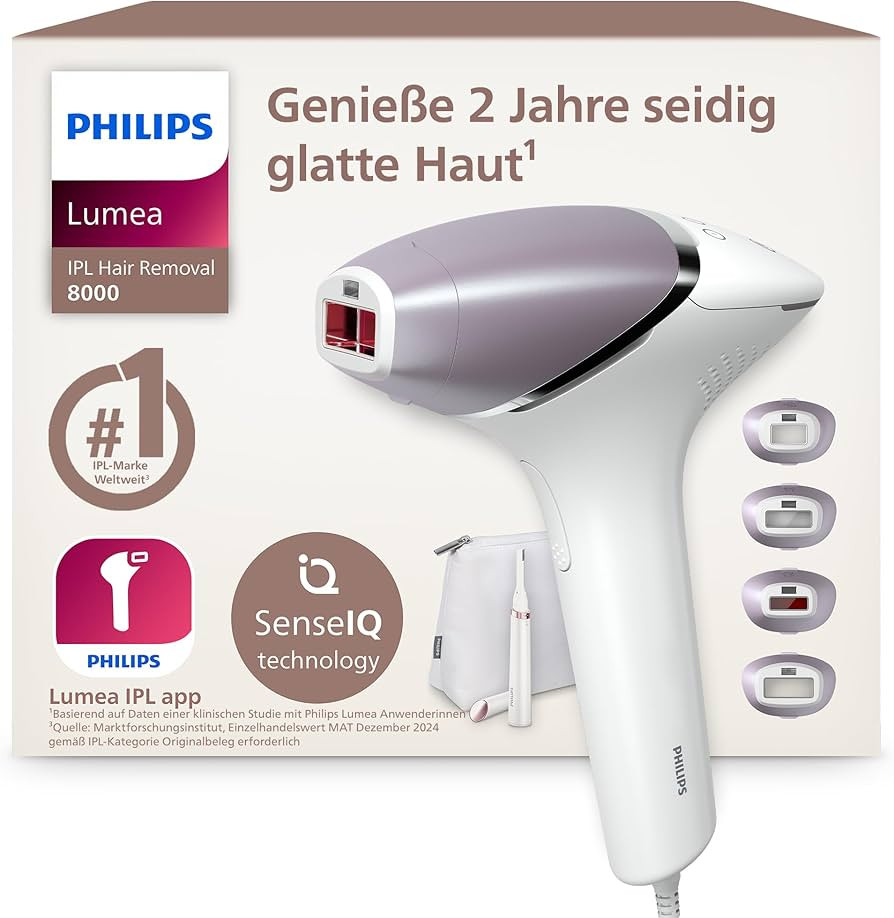 Philips Lumea IPL 8000 Series - IPL Ger\u00e4te Haarentfernung f\u00fcr bis zu 2 Jahre seidig-gla... | Amazon (DE)