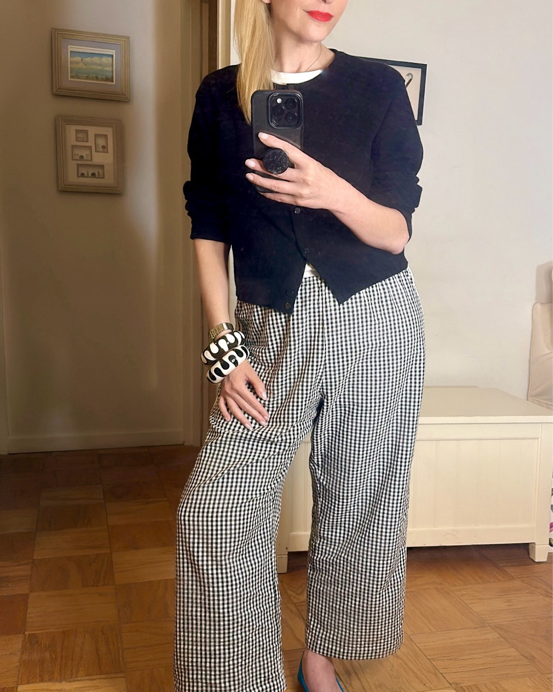Whisper thin gingham track pants are perfect this heat wave. I had them shortened.

#LTKWorkwear #LTKootd #LTKPetite