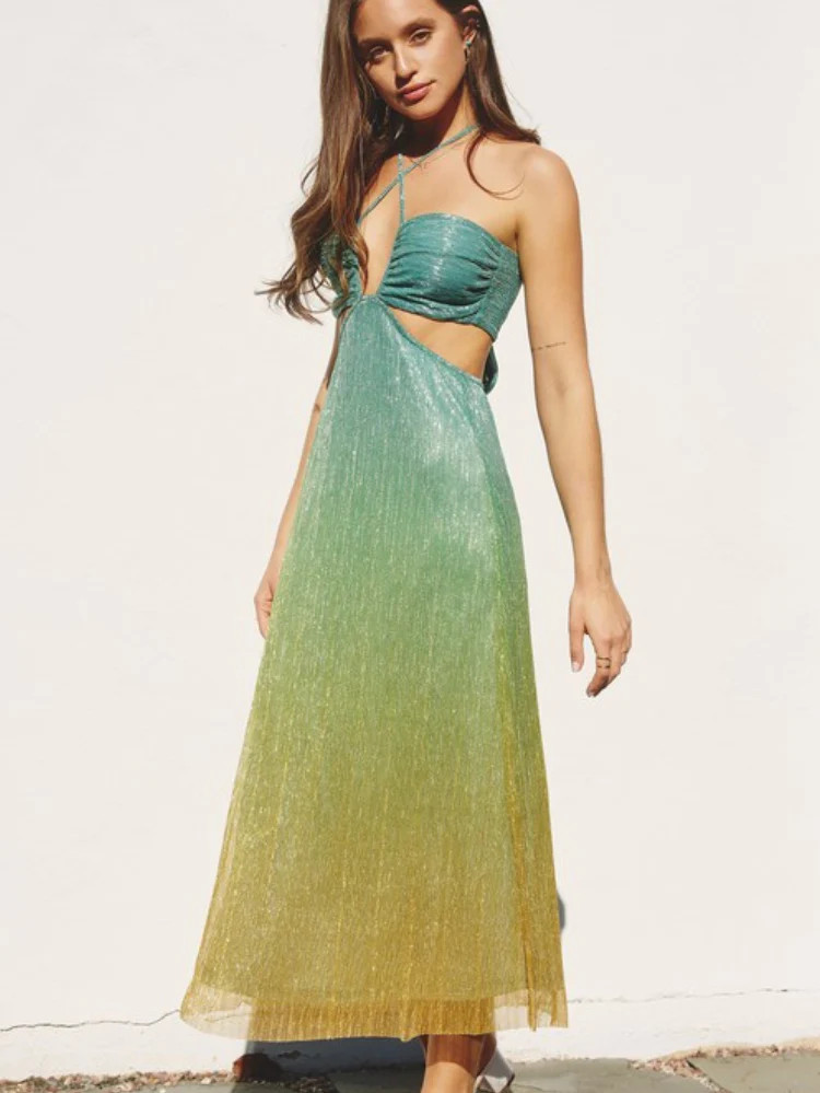 Byblos Teal Ombre Midi Dress | Confête