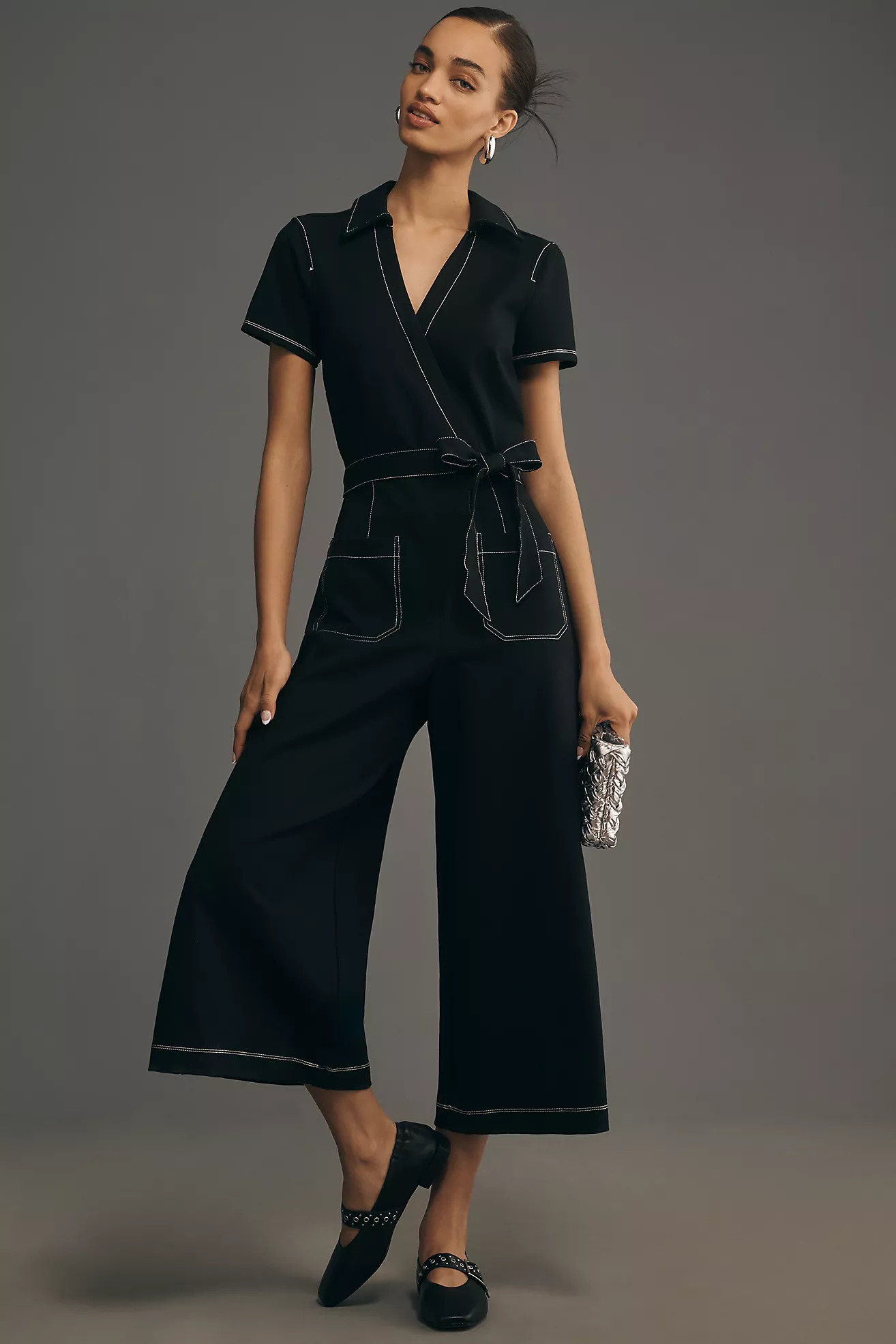 Maeve Wrapped Culotte Jumpsuit: Ponte Edition | Anthropologie (US)